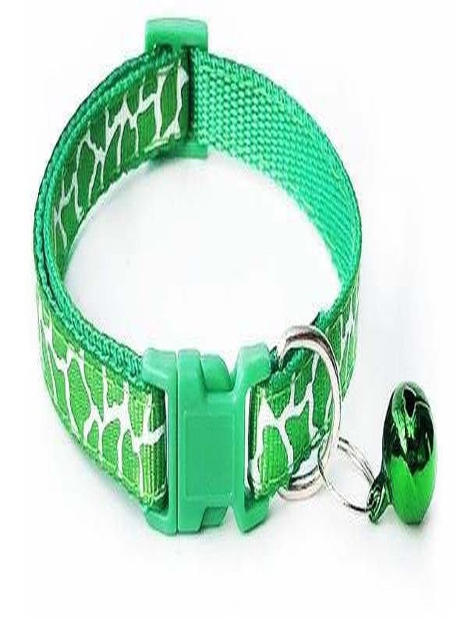 Litvibes Cat Collars Breakaway with Bell & Ribbed Design,Kitten & Small Dogs Soft Adjustable,Safe,Solid & Protection for Cats & Puppies,Cute Kitty Neckband with Unique Design-(Green) - Image 1